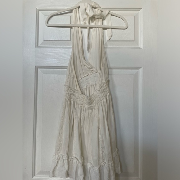 OCEAN DRIVE WOMEN’S WHITE HALTER EYELET BEACH DRESS SIZE S - Picture 3 of 5